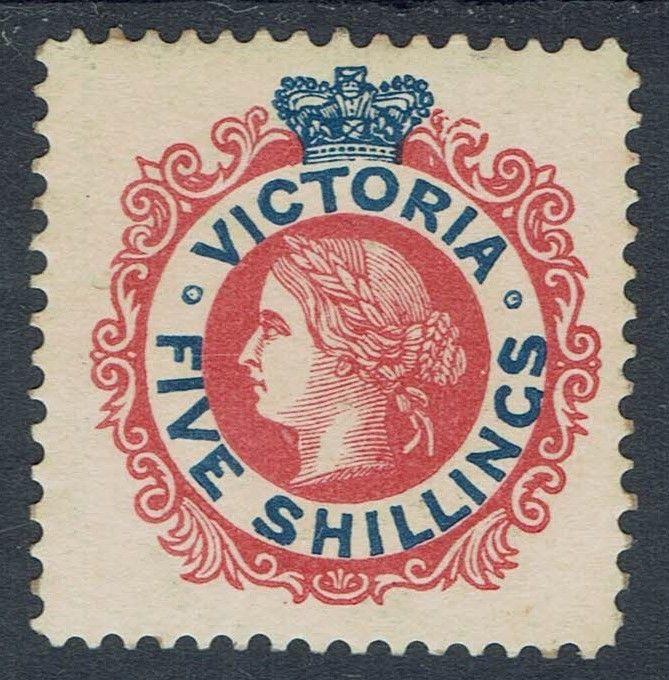 VICTORIA 1901 QV NO POSTAGE 5/- 