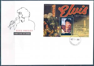 ST.KITTS  IN THE MOVIES  ELVIS PRESLEY S/S FDC