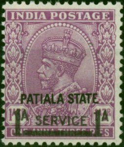 Patiala 1940 1a on 1a3p Mauve SG070 Fine VLMM (2)