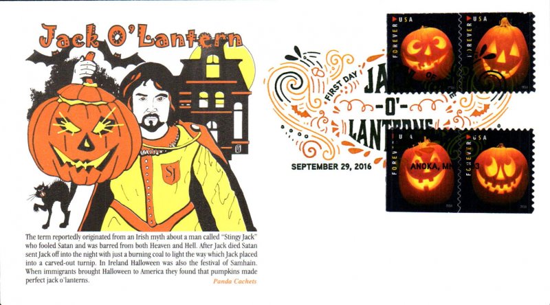 #5137-40 Jack O'Lanterns Panda FDC