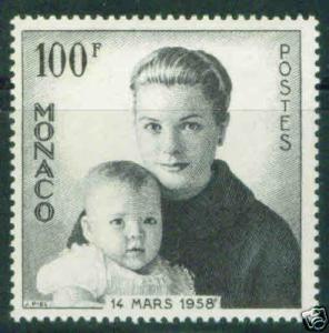 MONACO Scott 409 MH* 1958 Princess Grace with baby CV$8