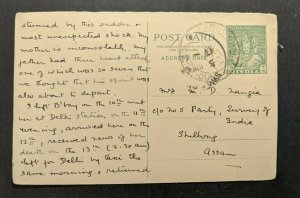 1953 Barlowganj Dehra Dun India Postal Stationary Cover to Shillong Assam
