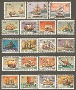 PENRHYN ISLANDS Sc# 268 - 286 MNH FVF Set of 19 Sailing Ships