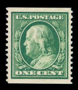 MOMEN: US STAMPS #387 COIL SINGLE MINT OG NH PSE GRADED CERT XF-SUP 95