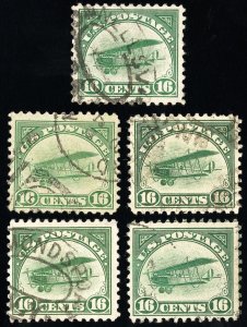 US Stamps # C2 Airmail Used VF/XF Lot Of 5 Scott Value $175.00