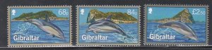 Gibraltar # 1455-1457, Dolphins, Mint NH, 1/2 Cat.