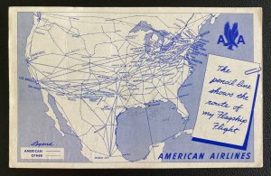 1960 Santa Fe NM USA Postcard Cover To Washington DC American Airlines Routes