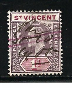 St.Vincent Stamps- Scott # 72/A14-1p-Canc/H-1902*