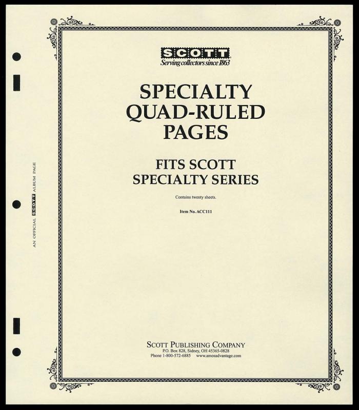 Scott SPECIALTY ALBUM Quadrille-Ruled Blank Pages (Per 20)