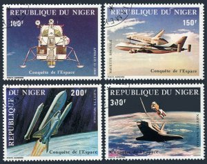 Niger C305-C308, C309, CTO. Mi 742-745, Bl.32. Space Conquest: Columbia shuttle.