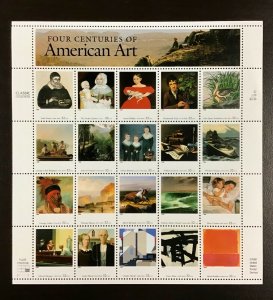 3236 Four Centuries of American Art  MNH 32 c  Sheet of 20   1998