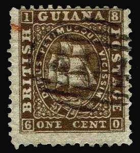 1862 British Guiana #23 Seal of the Colony - Used - F/VF - CV$275.00 (ESP#3019)