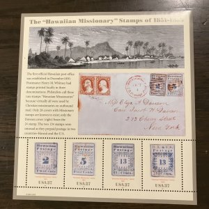US SCOTT 3694 Sheet/4 37¢ Hawaiian Missionary of 1851-1853 (2)-See Description