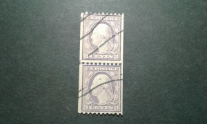 US #489 used line pair e208 11074