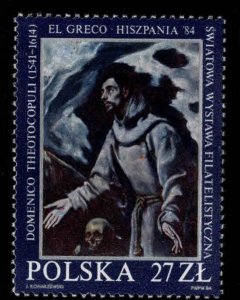 Poland Scott 2616 MNH** el Greco Ecstasy of St. Francis Religious Art stamp