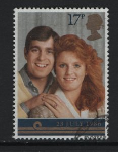 Great Britain  #1155  used 1986  Royal wedding  17p