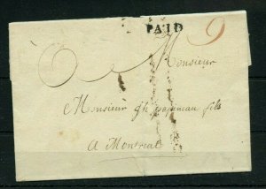 1805 QUEBEC to MONTREAL w/ straightline Quebec 19 APR 1805 b/s paid9cover Canada