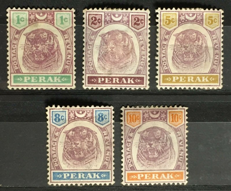 MALAYA PERAK 1895-99 Tiger 5V Mint M3239