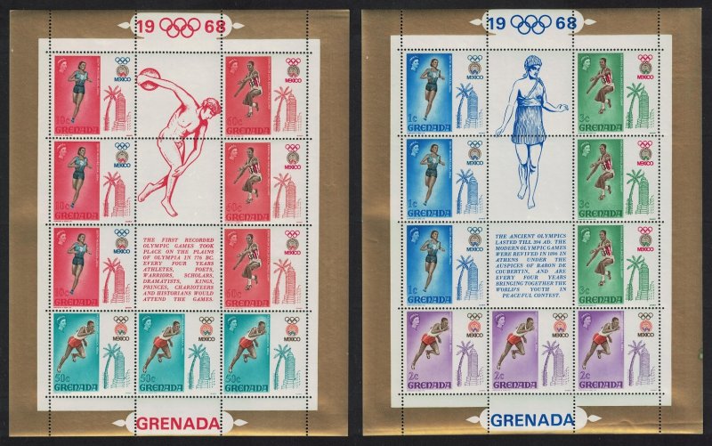 Grenada Olympic Games Mexico 2 Sheets 1968 MNH SG#300-305 MI#371-376KB