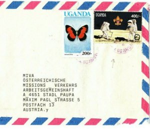 UGANDA Cover *Kisubi* Violet Cancel Air Mail MISSIONARY 1991 {samwells}EB144