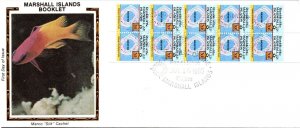 Marshall Islands FDC 1984 - 10x 22c Stamps - Marshall Islands Booklet - F29910 