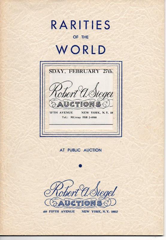 Robert A. Siegel “Rarities of the World” Auctions Complete Run 1964-2023!!