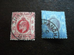 Stamps-Hong Kong (Shanghai)-Scott# 90,95 - Used Part Set of 2 Stamps