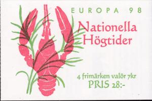 Sweden 1998 EUROPA Issue Complete Booklet with Labels Festivals VF/NH
