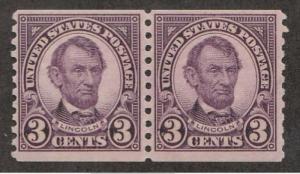 U.S. Scott #600 Lincoln Stamp - Mint NH Pair