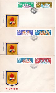 Romania 1968 Sc 2010-15 FDC (set of 3)