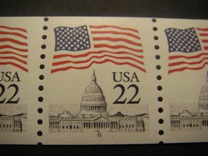 Scott 2115b, 22 cent Flag over Capitol Dome, PNC5 #8, MNH Coil Beauty, CV $125