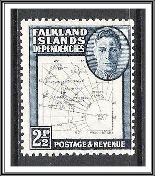 Falkland Islands Dependencies #1L13 KG VI & Map MH
