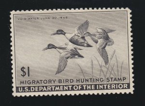 US RW12 $1 Duck Hunting Mint Single VF-XF OG NH SCV $100