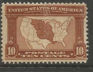 U.S., 327, RE-GUMMED, LOUISIANA PURCHASE EXPO ISSUE, MAP OF LOUISIANA PURCHASE