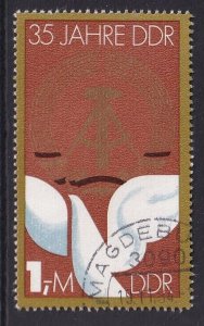 German Democratic Republic DDR  #2442a used 1984 stamp from sheet 1m Arms , dove