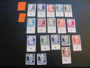 GERMANY DDR MNH 1952-53 MI. 327-341 SET 400 EUROS (196)