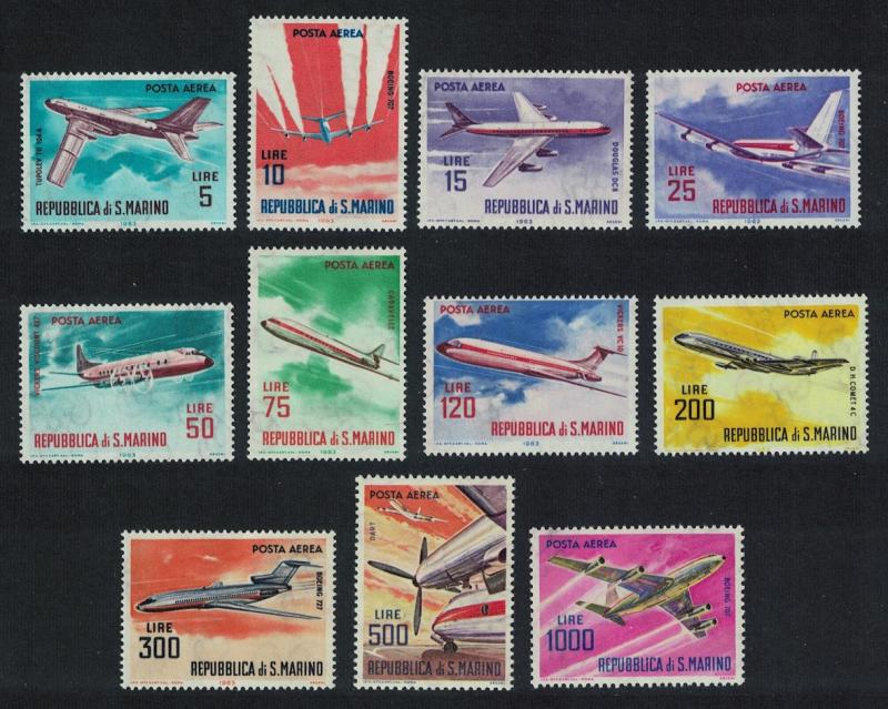 San Marino Contemporary Aircrafts 11v SG#732-742 MI#792=801+829