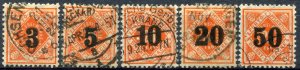 Wuertemberg   Sc.#             Mi.# 184-188 used