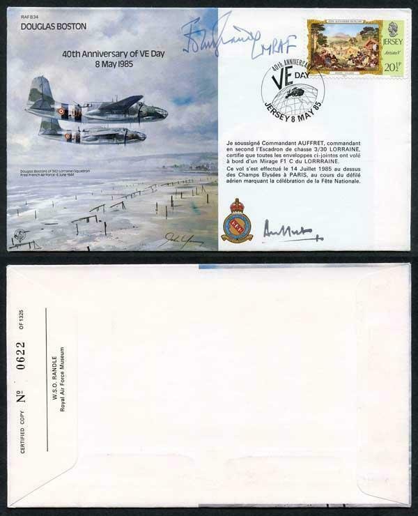 B34c Douglas Boston 40th Anniv of VE Day Signed by Sir John Grandy (D)