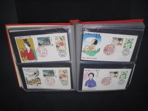 1955-1956 Japan Woodblock FDC Collection 100+