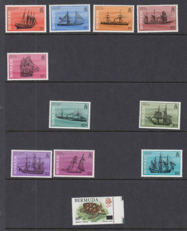 BERMUDA # 3482-498 VF-MNH TRAFFIC LIGHT PLATE BLOCKS & SET SHIPWRECKS CV $359