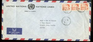 ?UN Forces in Cyprus 3x 6c Orange Centennial to Cape Breton 1970 , cover Canada