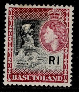 BASUTOLAND QEII SG79, 1r black & maroon, M MINT. Cat