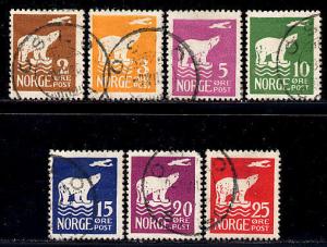 Norway Scott # 104 - 110, used