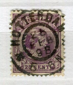 NETHERLANDS; 1890s early classic Wilhelmina issue used value fine POSTMARK