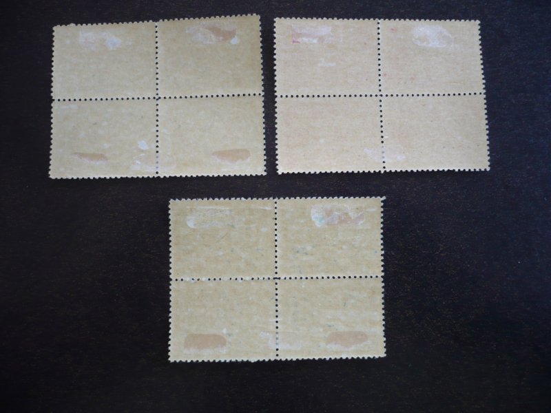 Stamps - Cuba - Scott# 407-409 - Mint Hinged Set of 3 Stamps in Blocks of 4