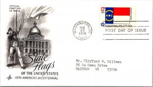 FDC 1976 SC #1682 Artcraft Cachet, North Carolina - DC Cancel - Single - J1353