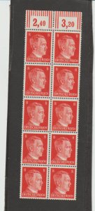 Germany Scott # 511 Block of 10 WWII Reich Hitler 8PF From Sheet MNH