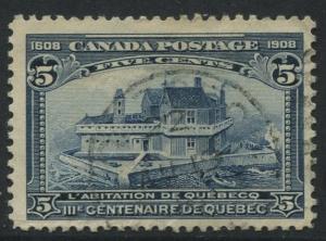 Canada -Scott 99 - Pictorial Definitive -1908 - FU - Single 5c Stamp