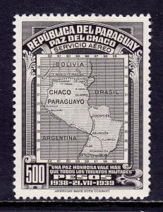 PARAGUAY — SCOTT C121 — 1939 MAP OF PARAGUAY — MH —SCV $27